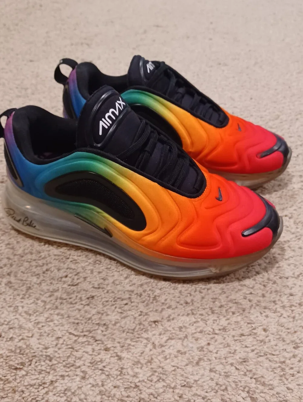 Nike Air Max 720 'Be True' (CJ5472-900) Vibrant Rainbow Design Womens Size 6.5